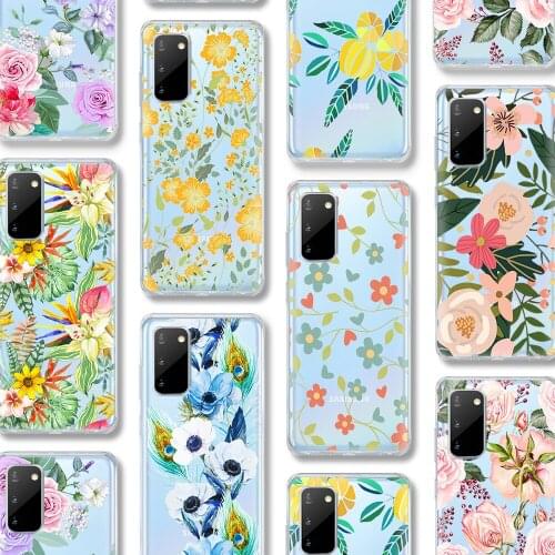 Ciciber Case for Samsung Galaxy S21 A52 A51 A72 A50 S20 FE S10 A71 A70 S9 S8 A31 A12 S10e Note 20 10 Ultra Plus TPU Art Flower