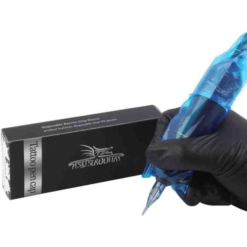 Tattoo Cover Bag for Machine Pen 200Pcs/Box Disposable Barrier Grip Sleeves Portable Permanent Makeup Body Art Accessories Tools