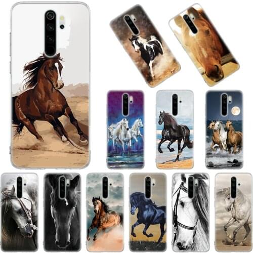 Silicone Case Coque for Xiaomi Redmi Note 8T 9S 6 7 8 Pro 9 Pro 6A 7A 8A 9A 9C K20 K30 Pro Cover running horse