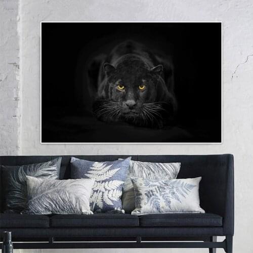 Black Animals Pictures Tiger Lion Mokey Leopard Customize Posters and Prints Living Room Wall Decor Painting on Canvas no Frame