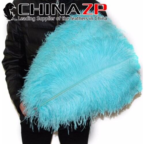 CHINAZP Factory Size 28"-30" (70-75cm) 50pcs/lot Fantastic Party Carnvial Decoration Dyed Light Blue Ostrich Feathers