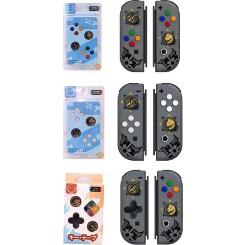 D-pad Move Key Cross ABXY X Button Sticker Thumb Stick Grip Cap Cover For Monster Hunter RISE Nintendo Switch Joy-con Skin Case