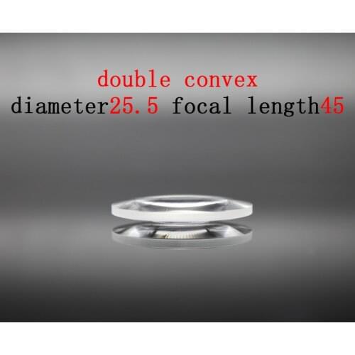 Diameter 25.5mm Focal Length 45mm Optical Double Convex Lens Factory Custom Optical Glass Prism and Lens