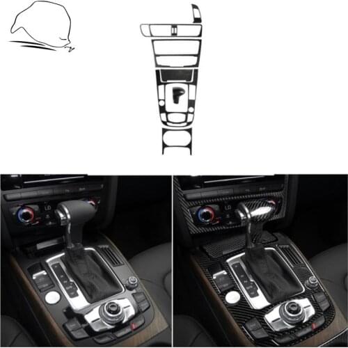 For Audi A4 A4L S4 B8 A5 S5 Q5 SQ5 8R Interior Accessories Carbon Fiber Car Center Control Gear Shift Panel Decorative Sticker