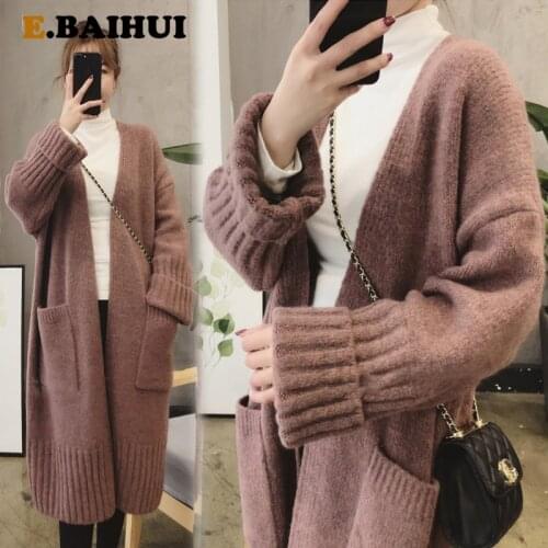 EBAIHUI Womens Sweaters Winter 2020 Fashionable Casual Loose Long Sweater Female Autumn Cardigans Puff Coat Plus Size