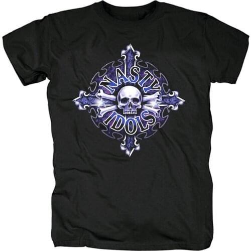 2 designs Sweden Nasty idols glam metal Rocker men women shirt 3D heavy Metal Punk fitness camiseta skateboard black Skull tee