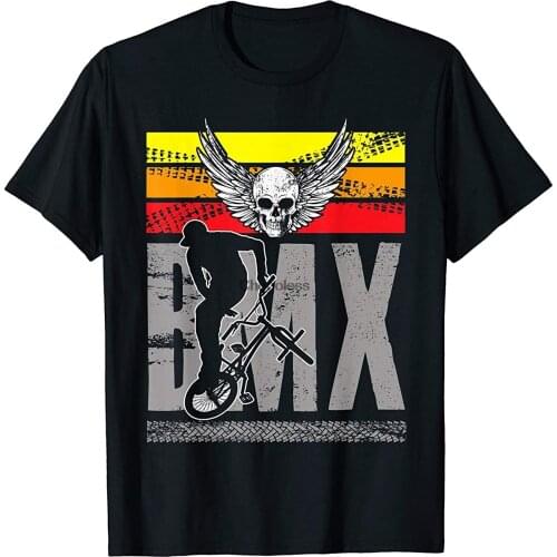 Retro Vintage BMX Dirt Bike Rider American Flag Tops Gift T-Shirt