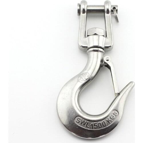 Stainless Marine Jaw Type Swivel Crane Hook with Safety Load Limit of 1500Kg Marine Boat Crane Hook 2pcs 1/2 inch