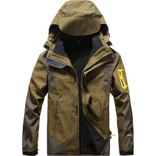 Hiking Jacket Men removable Fleece Liner thermal Parka Windproof Waterproof Windbreaker Winter outdoor Mountaineering jacket