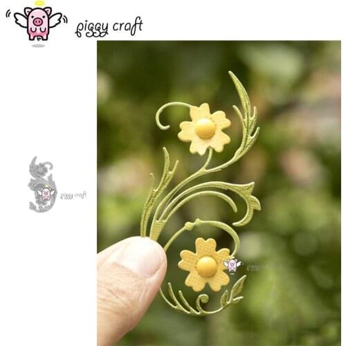 Piggy Craft metal cutting dies cut die mold Flower leaf strip Scrapbook paper craft knife mould blade punch stencils dies