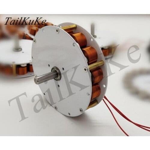 80W-100W Mini Disc generator iron core generator Strong Magnetic Low Speed Multi-pole Three-phase AC Generator