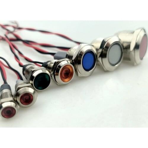 6 8 10 12 16 19 22mm LED indicator light 3V 6V 12V 24V 220V signal lamp