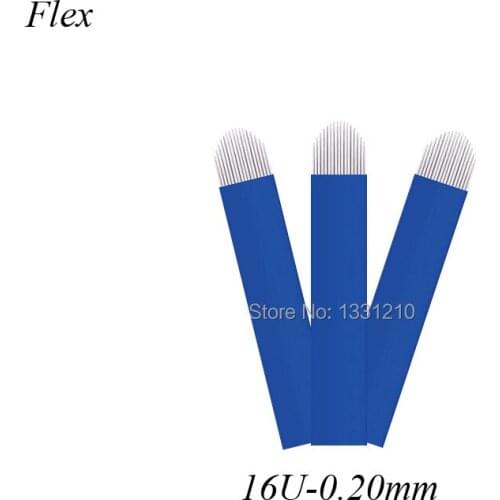 Kit 50pcs NANO Lâminas Microblading Needles U-shape 16 Pins 0.20mm Microblading Needles Eyebrow Tattoo Needles For Tobori Pen