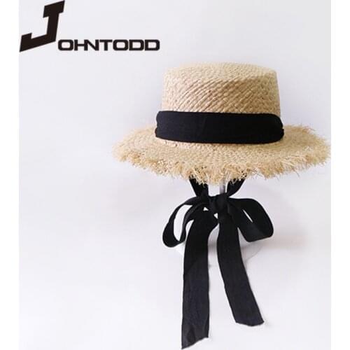 Wholesale parent-child Panama straw hat ladies wide brim beach sun hat fashion long sun hat beach hat beach hat ladies hat
