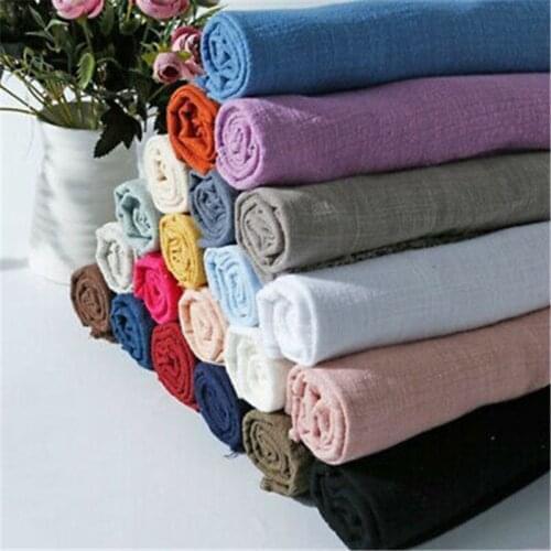 Soft Linen Cotton Fabric Organic Material Pure Natural Flax Cambric Eco DIY Clothes Patchwork Fabric