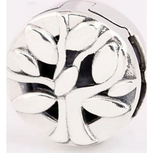 Original Reflexions Thee Of Life Clip Stopper Lock Beads Fit 925 Sterling Silver pan Bead Charm Bracelet Diy Jewelry