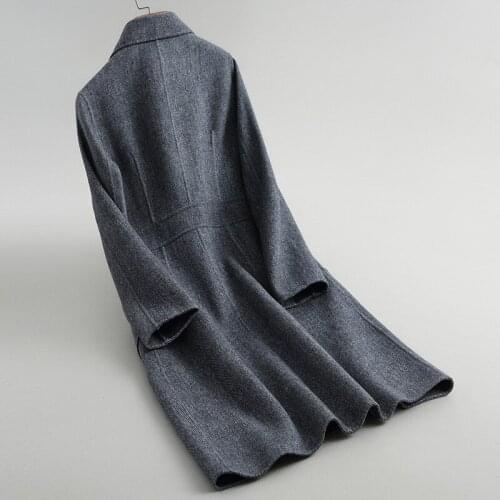 Real 2020 Wool Coat Female England Style Double-side Woolen Coats For Women Long Autumn Winter Jackets KQN38045 en s