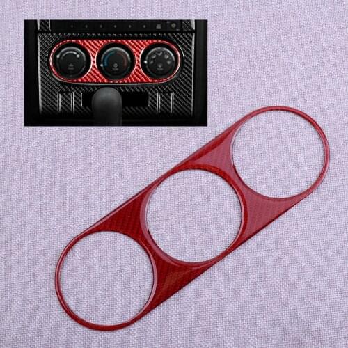 Car Console AC Switch Panel Cover Trim Accessories Red Carbon Fiber Fit For Dodge Challenger 2008 2009 2010 2011 2012 2013 2014