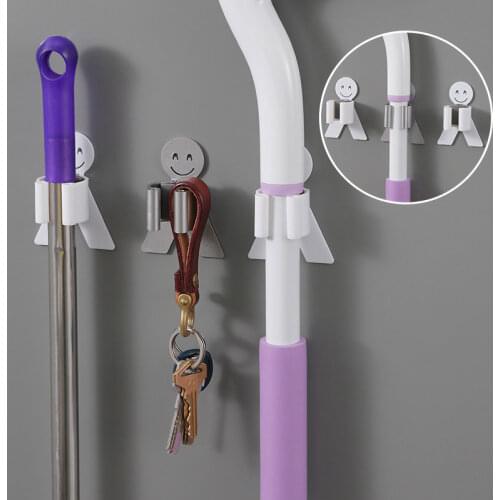 Strong Wall Mounted Mop Holder Kitchen Brush Broom Hanger Storage Hooks Umbrella Rack Waterproof Bathroom Organizer Tools