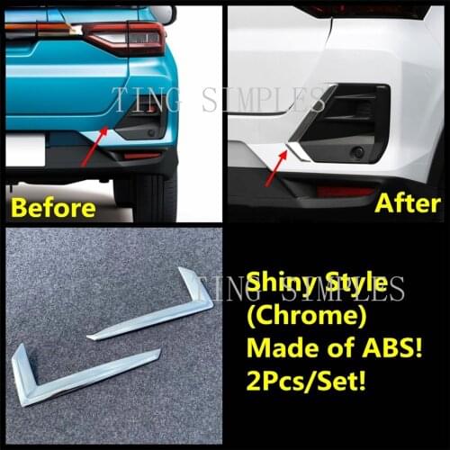 Front Bumper Fog Lights Lamps Frame / Eyelid Eyebrow Stripes ABS Chrome Cover Trim Exterior For Toyota Raize 2019 2020 2021