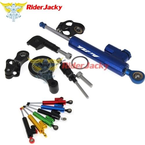 CNC Adjustable Motorcycle Linear Reversed Steering Damper with bracket Support For Yamaha YZF R1 YZFR1 2006-2015 2012 2013 2014