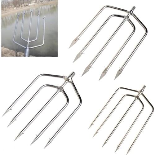 Stainless Steel Prong Harpoon Fish Fork Fishing Ice Breaker AccessoryTackleTool L9BD