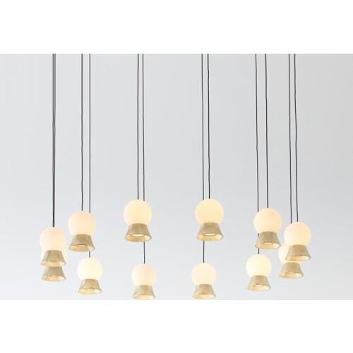 Modern Art Minimalist LED Glass Pendant Light Fish Line Bedside Lamps Stairs Porch Restaurant Creative Glass Ball Indoor Light