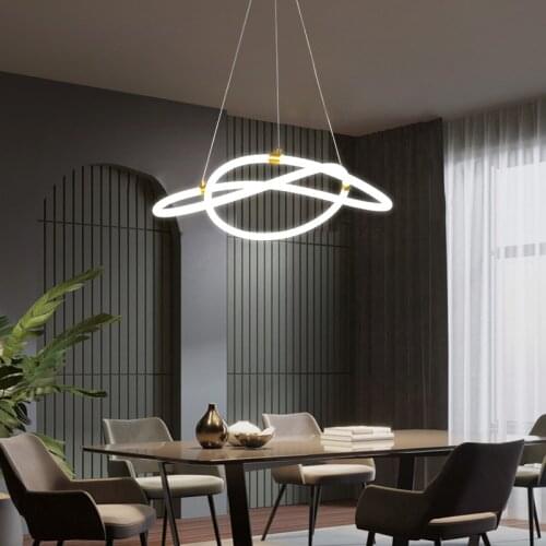 Nordic Acrylic Rings Led Chandelier Lighting Dining Room Decor Led Chandeliers Lamp Living Room Hanging Light Fixtures Luminaire