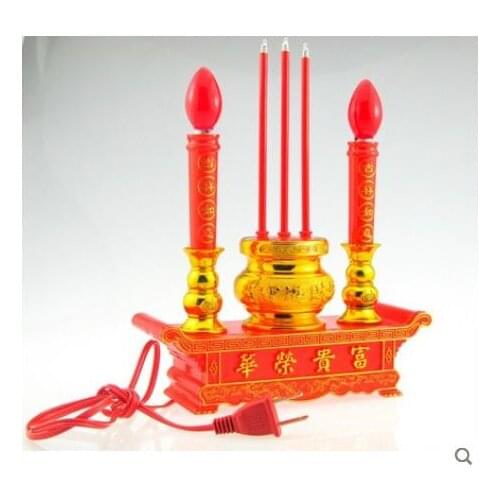LED plug-in battery-type electronic incense Candlestick lamp household use of Buddhist Wealth and Goddess Changming Lamp