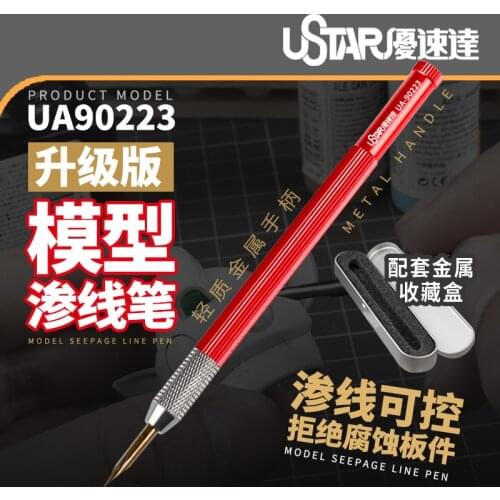 Ustar 90223 Panel Line Accent Color Specific Full-metal Pen For Scale Model Modeler Craft Tools Weathering Hobby Accessory