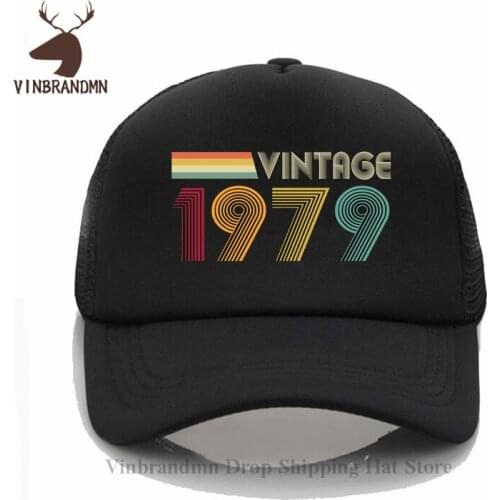 Vintage 1979 Baseball cap 70s New Fashion Vestido Retro Legendary 1979 net hat Birthday Mothers day Mom Gift causal Fishing hat
