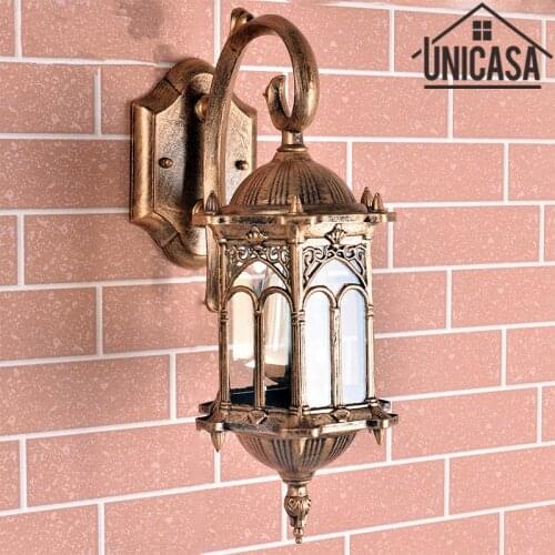 Vintage Glass Garden Outdoor Wall Lamp Antique Aluminum Industrial European style landscape Lighting Modern waterproof Lights