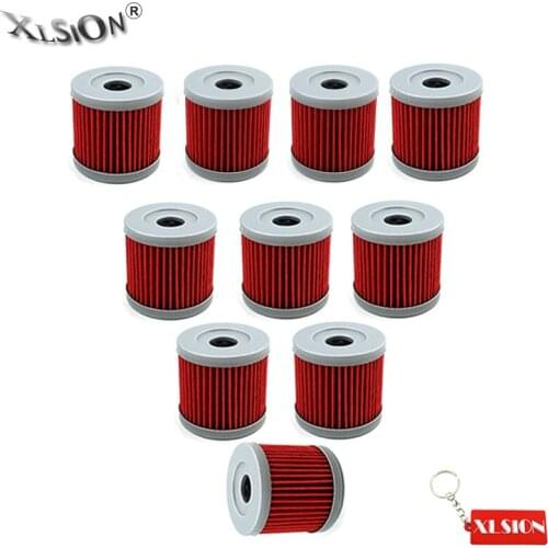 XLSION 10Pcs Oil Filters For Suzuki AN150 AN400 BURGMAN HYOSUNG GV250 GT250 AQUILA GT250 UC125 GN125 DF9.9 DF15 HP
