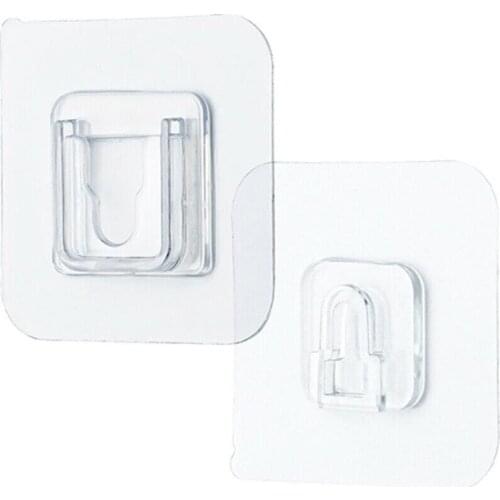 1Pair 7*7cm Double-Sided Adhesive Wall Hooks Hanger Storage Cup Kitchen For Home Transparent Strong Sucker Hooks Suction Ho O2V5