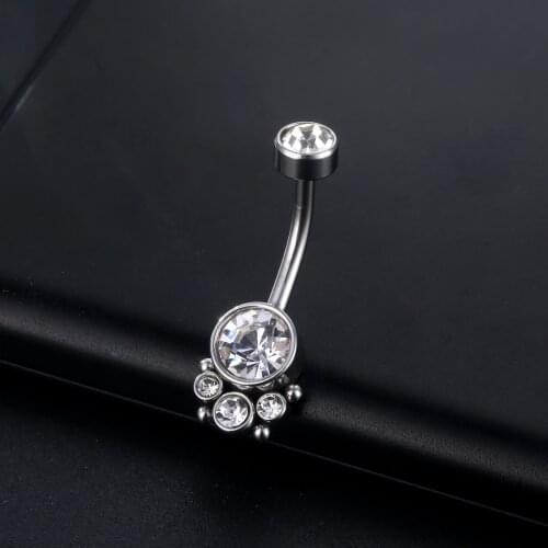 1PC New Fashion Sexy Piercing Navel Nail Body Piercing Jewelr Crystal Rhinestone Inlaid Navel Belly Button Ring