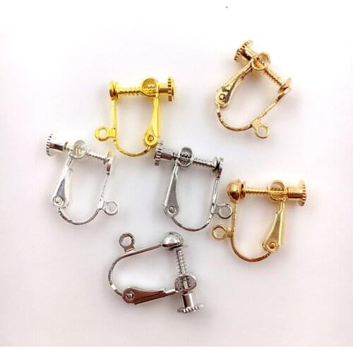 10pcs French Ear Clip Spiral Earrings Woman Part Round Line Diy Jewelry Marking Accessories Findings