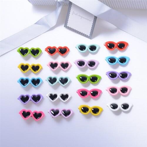 Hot 10pcs/Set Pet Lovely Heart Sunglasses Hairpins Pet Dog Bows Hair Clips For Small Puppy Dogs Cat Yorkie Teddy Pet Hair Decor