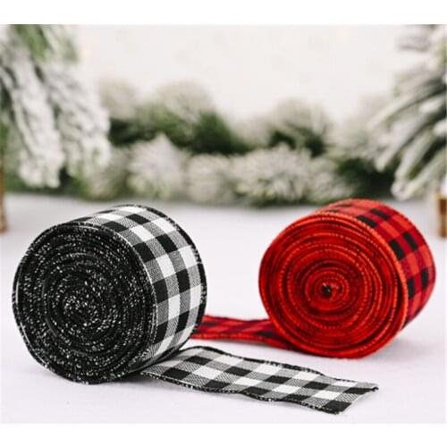 2M Christmas Ribbon Ornament Lattice Ribbon Christmas Gift Pack Decor Navidad Noel 2020 New Year Christmas Decorations for Home