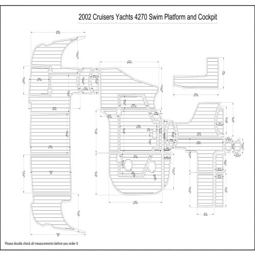 2002 Cruisers Yachts 4270 Swim Platform and Cockpit Pad Boat EVA Teak Decking 1/4" 6mm