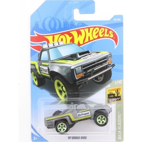 2019-64 Hot Wheels 87 DODGE D100 Mini Alloy Coupe 1/64 Metal Diecast Model Car Kids Toys Gift