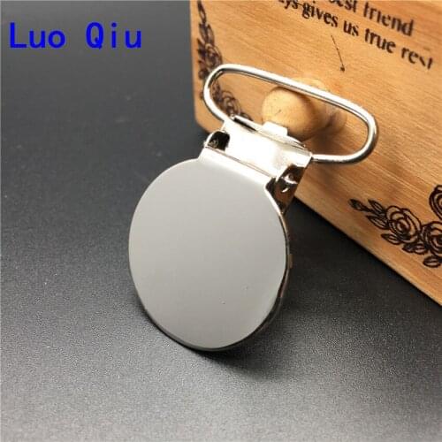 30 pcs/lot 25mm Metal Round suspenders Garment clips Hardware Accessories Ribbon Craft Sewing Tool Plastic tooth clip