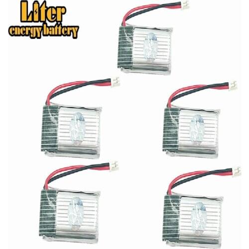 5pcs 1.25mm Plug 3.7v 200mah 1S H20 RC Quadcopter Spare parts LIPO Battery 1.25mm pin Battery 651723