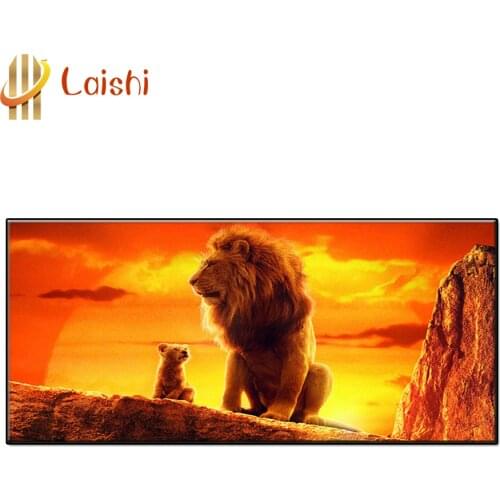 New 5D Sunset, lion, parent-child full Round diamond painting DIY diamond painting embroidery Home Decor diamond mosaic gift