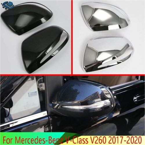 For Mercedes-Benz V-Class V260 2017-2020 Car Accessories Door Side Mirror Cover Trim Rear View Cap Overlay Molding Garnish
