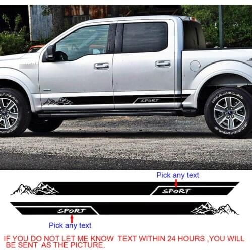 Car decals custom wording YOUR TEXT side door stripe car sticker fit for ford f150 super crew 5 1/2 box or raptor