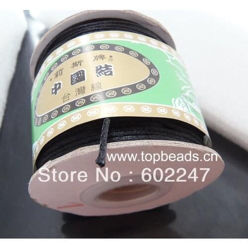 Free Shipping 80yds/spool 1.0mm Black Rattail Satin Cord Chinese Knot Beading Polyester, Shamballa Cord Wholesales