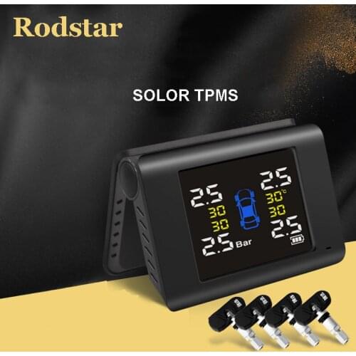 Wireless TPMS Car Tire Pressure Monitoring Alarm Windshield Tyre Internal External Solar USB Monitor for vw ford opel