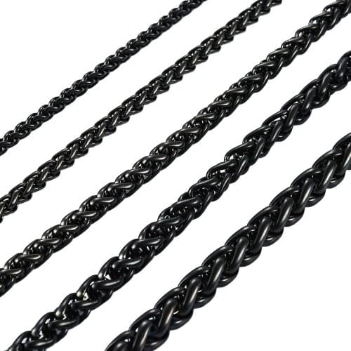Mens Stainless Steel Chain Basket Material Braided Black Color Necklace Women Jewelry Christmas Gifts