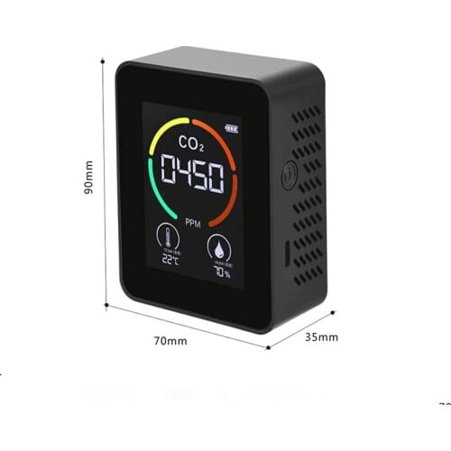 CO2 Meter Digital Temperature Humidity Sensor Tester Multifunctional Air Quality Monitor Carbon Dioxide TVOC HCHO Detector