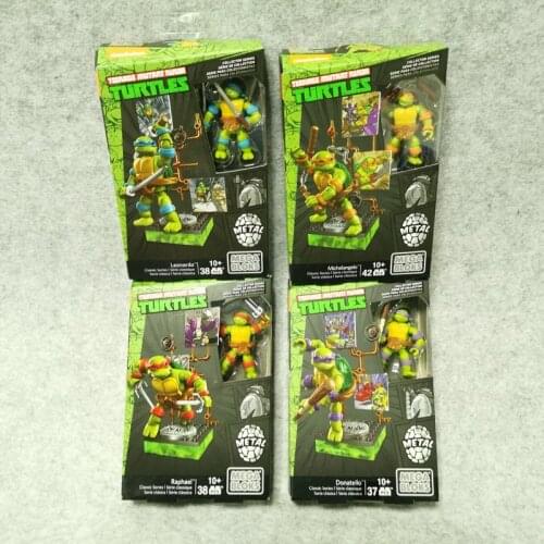 Mega Bloks Teenage Mutant Ninja Turtles TMNT Leonardo Raphael Donatello Michelangelo Building Blocks Childrens Birthday Gifts